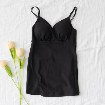 FELISSIMO Mama | 授乳ブラキャミソール　カシュクール　マタニティインナー　ブラキャミ　ブラック