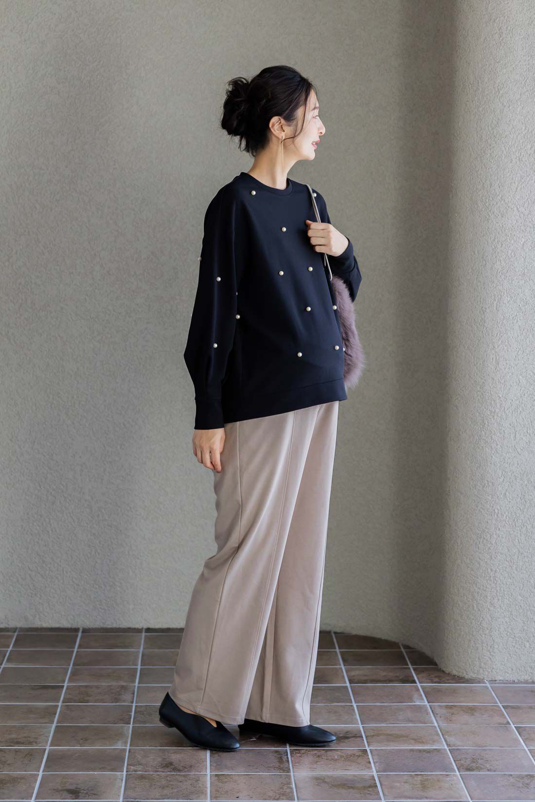 フェリシモMama|Moredde　マタニティから産後も使える　ストレッチストレートパンツ〈モカベージュ〉