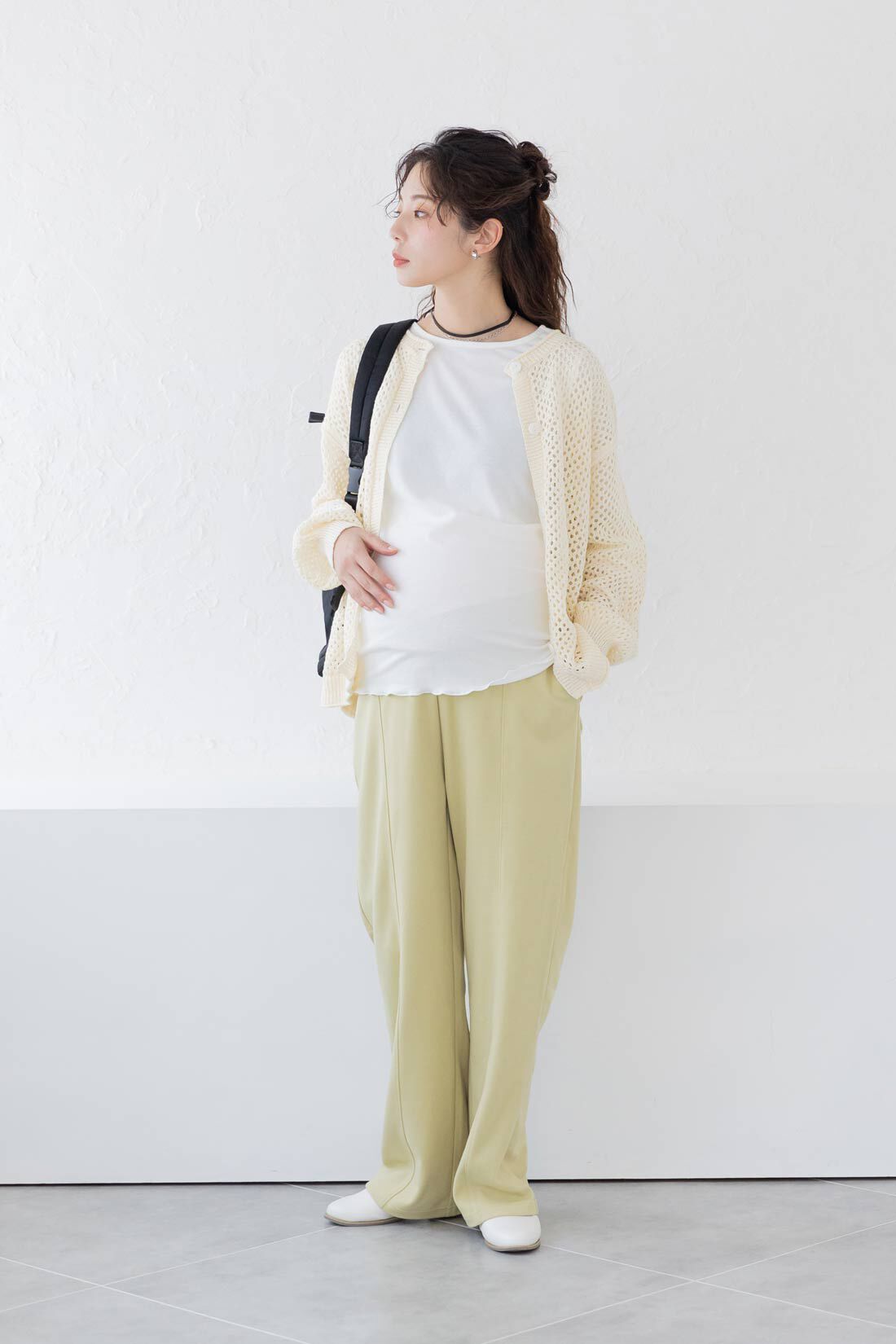 フェリシモMama|Moredde　心地いい素材の袖口シアー２ーＷＡＹ授乳トップス〈ブラック〉|※写真は別色です。