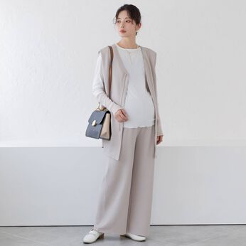 フェリシモMama | カットソーセットアップ　マタニティセットアップ　〈グレージュ〉