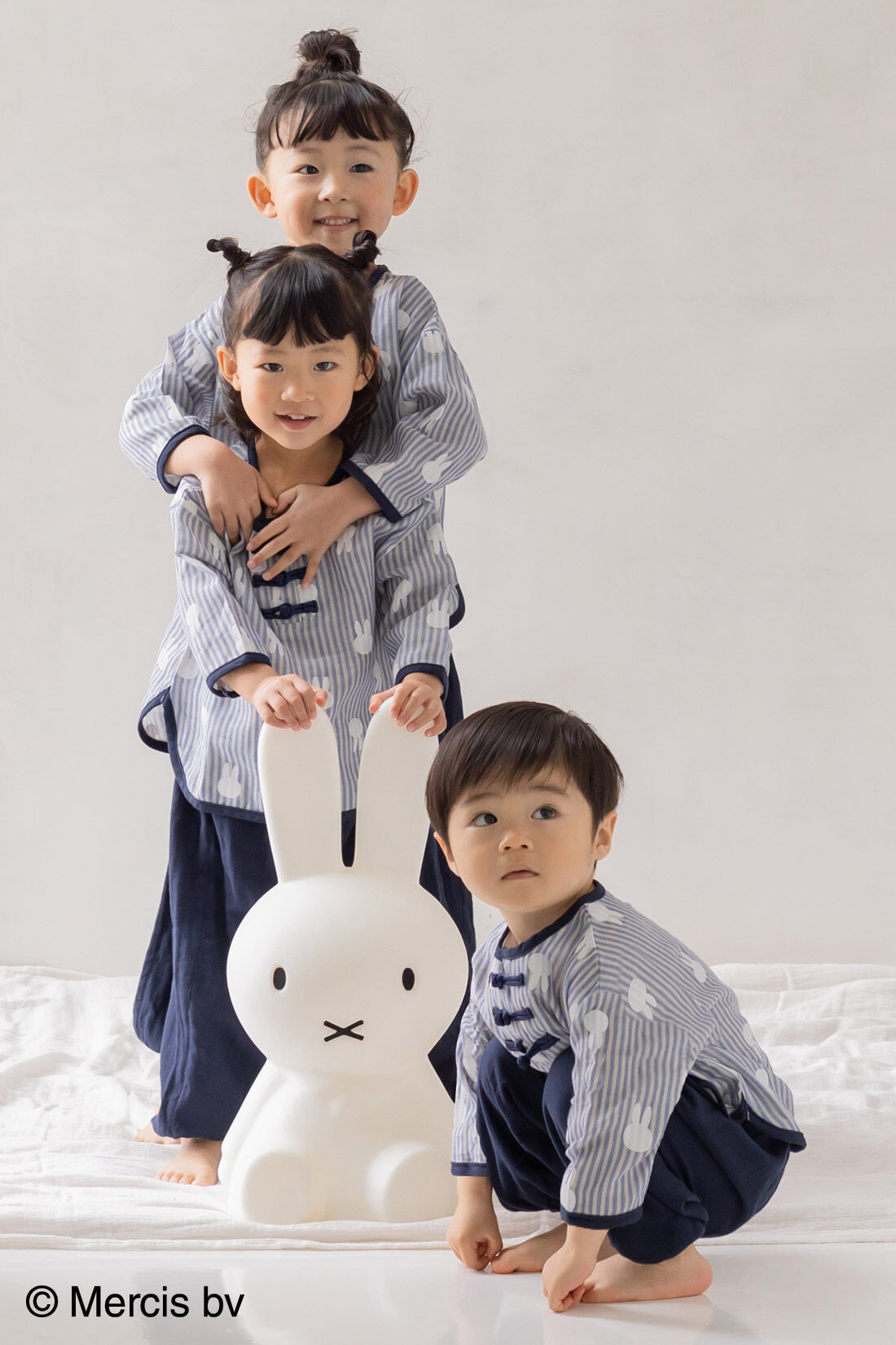 フェリシモMama|リブ イン コンフォート ×miffy　ふわふわダブルガーゼのストライプ長袖キッズセットアップ|おそろいで着てもかわいい