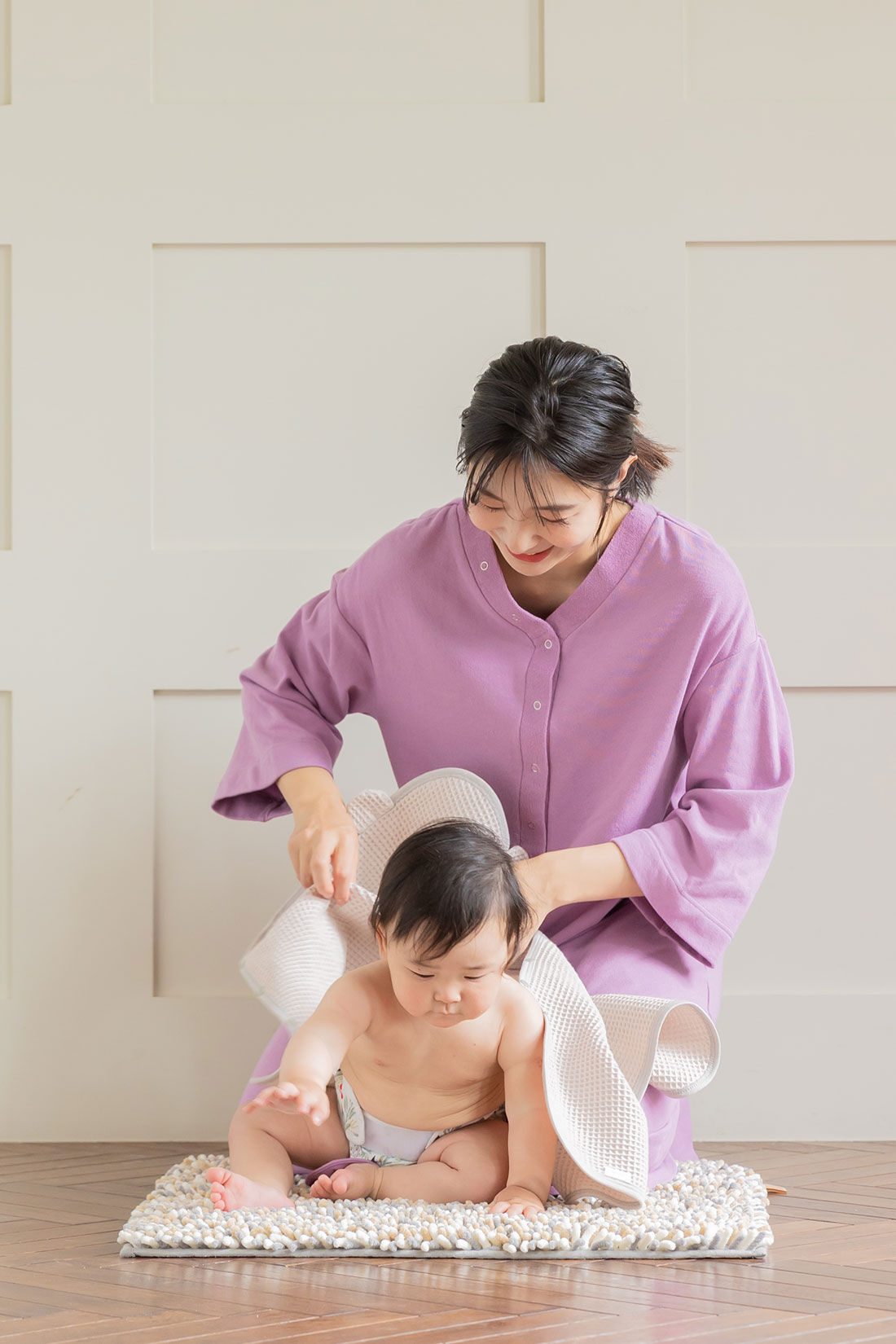 フェリシモMama|［Mama select］もふバスマット正方形〈ごま〉|ふかふかの肌心地で赤ちゃんも喜びそう♪　※お届けするカラーは異なります。