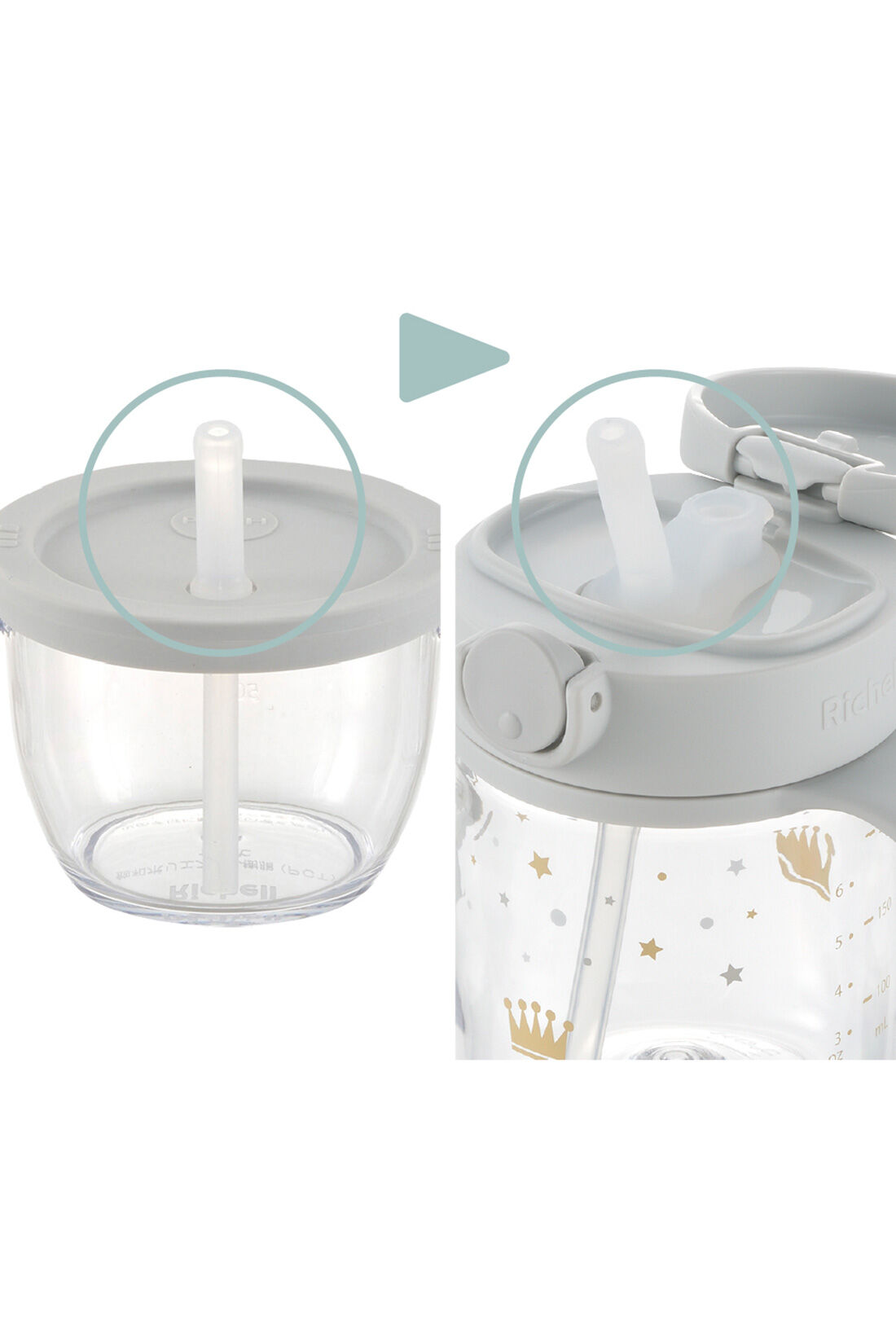 フェリシモMama|［Mama select］Richell　アスター おうちコップマグストロータイプ〈ライトブルー〉|ストローマグと飲み口の先端が一緒なので、スムーズにステップアップできます。　※お届けするカラーは異なります。