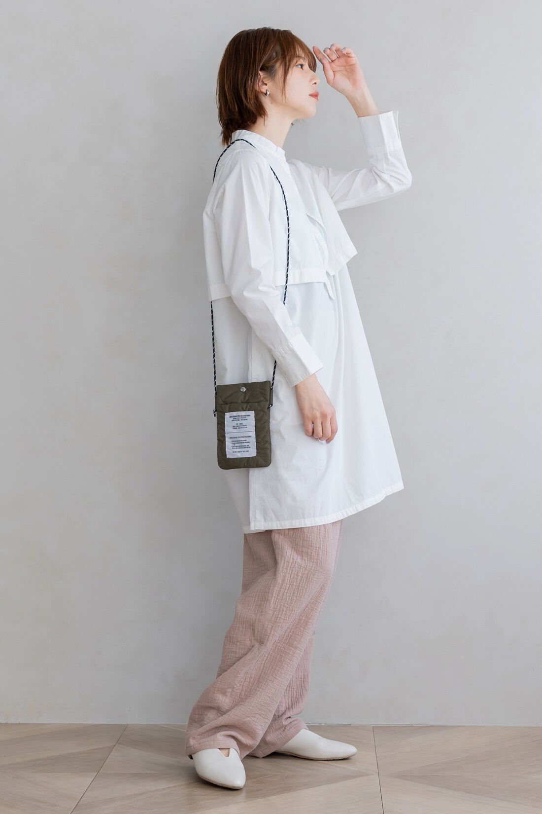 FELISSIMO Mama|Moredde　綿100％楊柳ダブルガーゼ素材が気持ちいい　産前産後楽しめるワイドパンツ〈モカベージュ〉