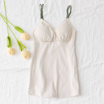 FELISSIMO Mama | 授乳ブラキャミソール　カシュクール　マタニティインナー　ブラキャミ　オフベージュ