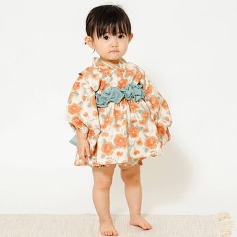 FELISSIMO Mama | ベビー　浴衣　オレンジフラワー