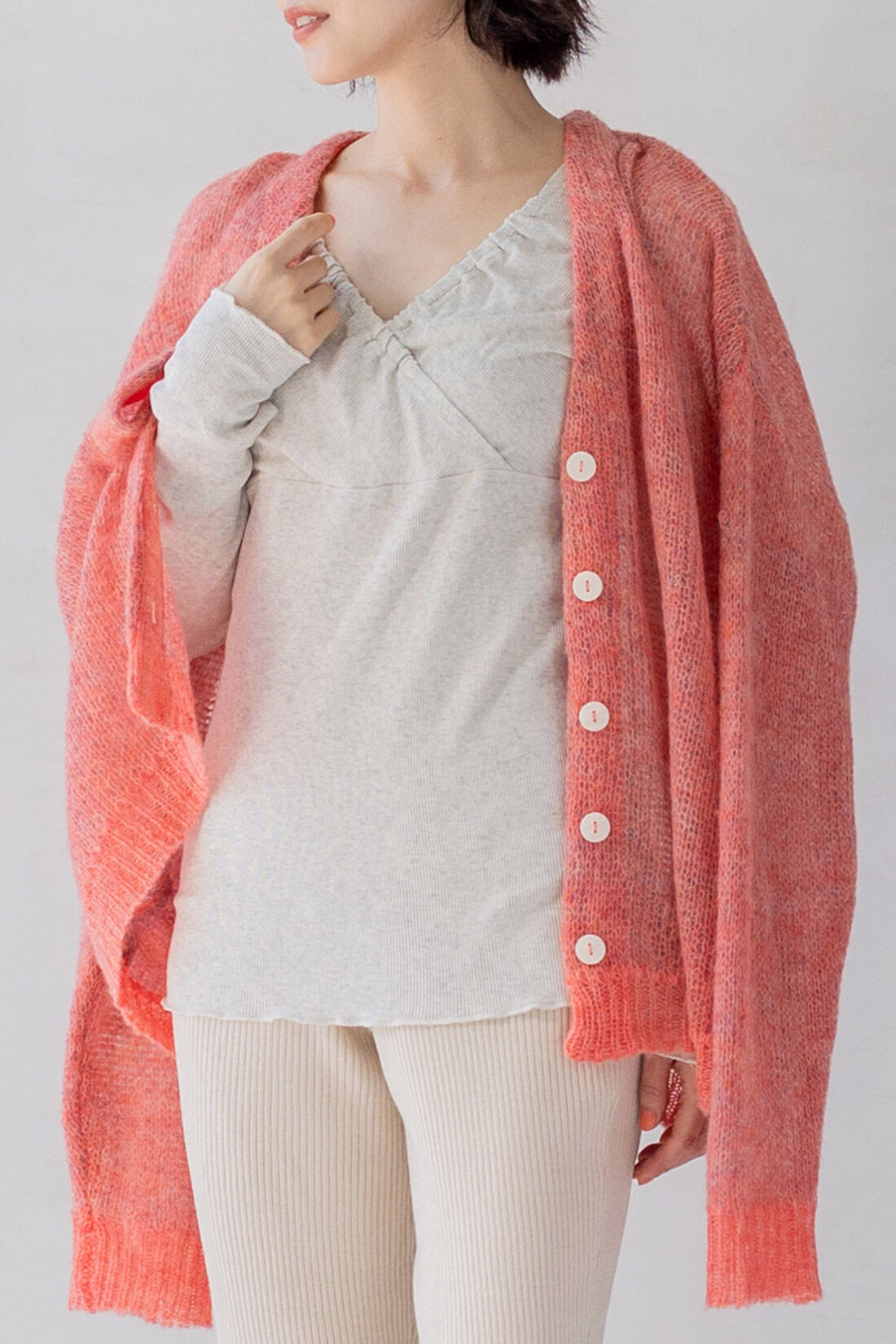 フェリシモMama|Moredde　綿１００％のエニワイズ加工が肌にやさしい　カシュクール授乳インナートップス〈アイボリー〉