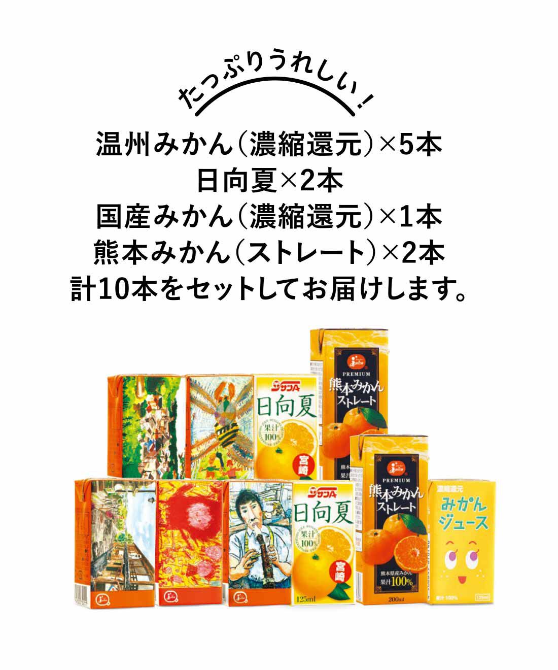 純農|純農 かわいいみかんが仲間入り♪ きゅんと甘酸っぱい シトラス三昧 国産柑橘ジュースアソートの会（12回予約）|●1回のお届けセットです。