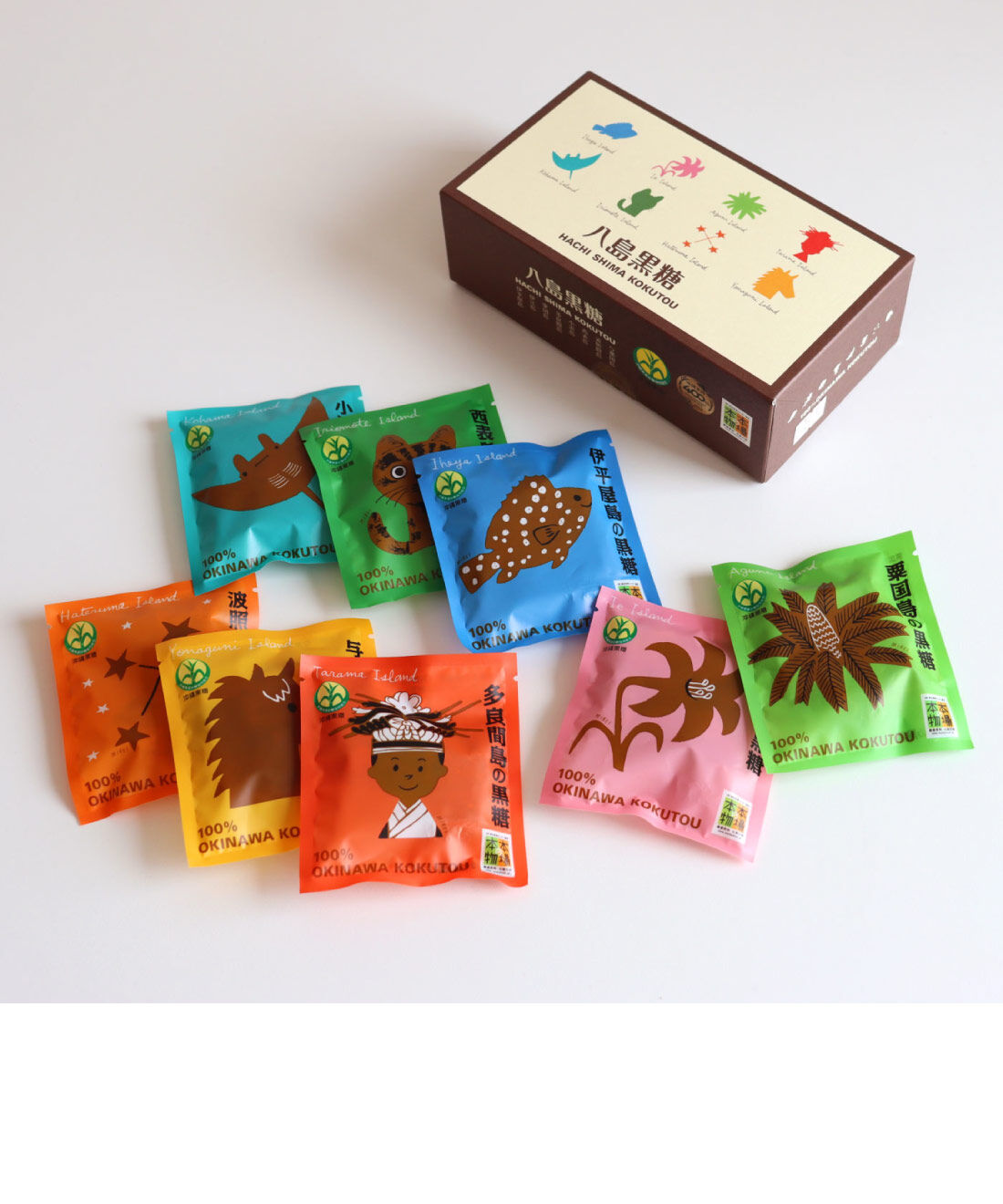 純農|純農　ニッポンのしあわせ♪ 冬のおうちカフェセット|伊平屋島産、伊江島産、粟国島産、多良間島産、小浜島産、西表島産、波照間島産、与那国島産、こだわりの８つの味が、かわいい小袋に。