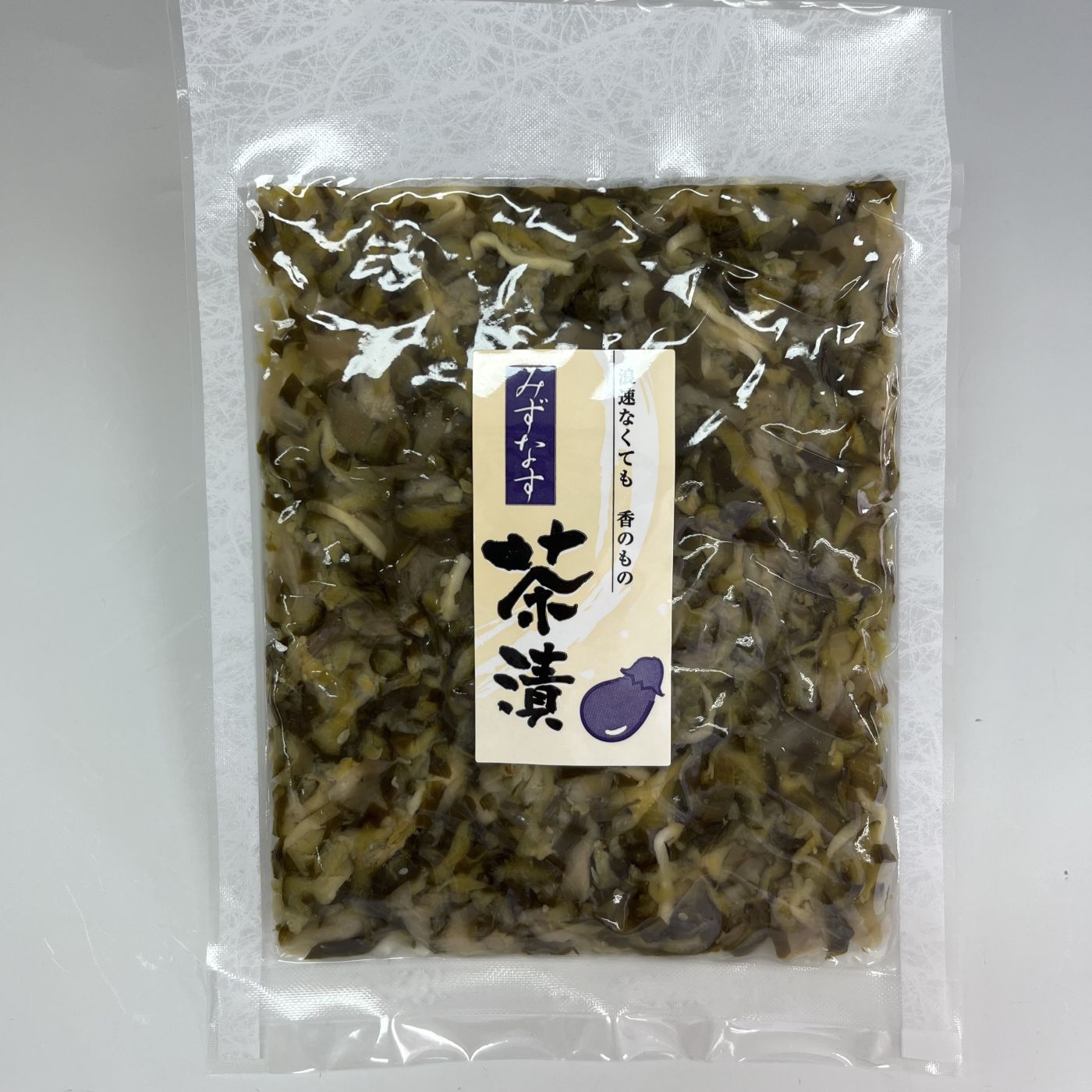 Natucul Chou Club|泉州みずなすの原種「本水」セット|みずなす茶漬：大阪・泉州地方の特産品である水なすと国産の胡瓜を長期間塩漬けし細かく刻み、生姜と共にしょうゆ漬にしました。