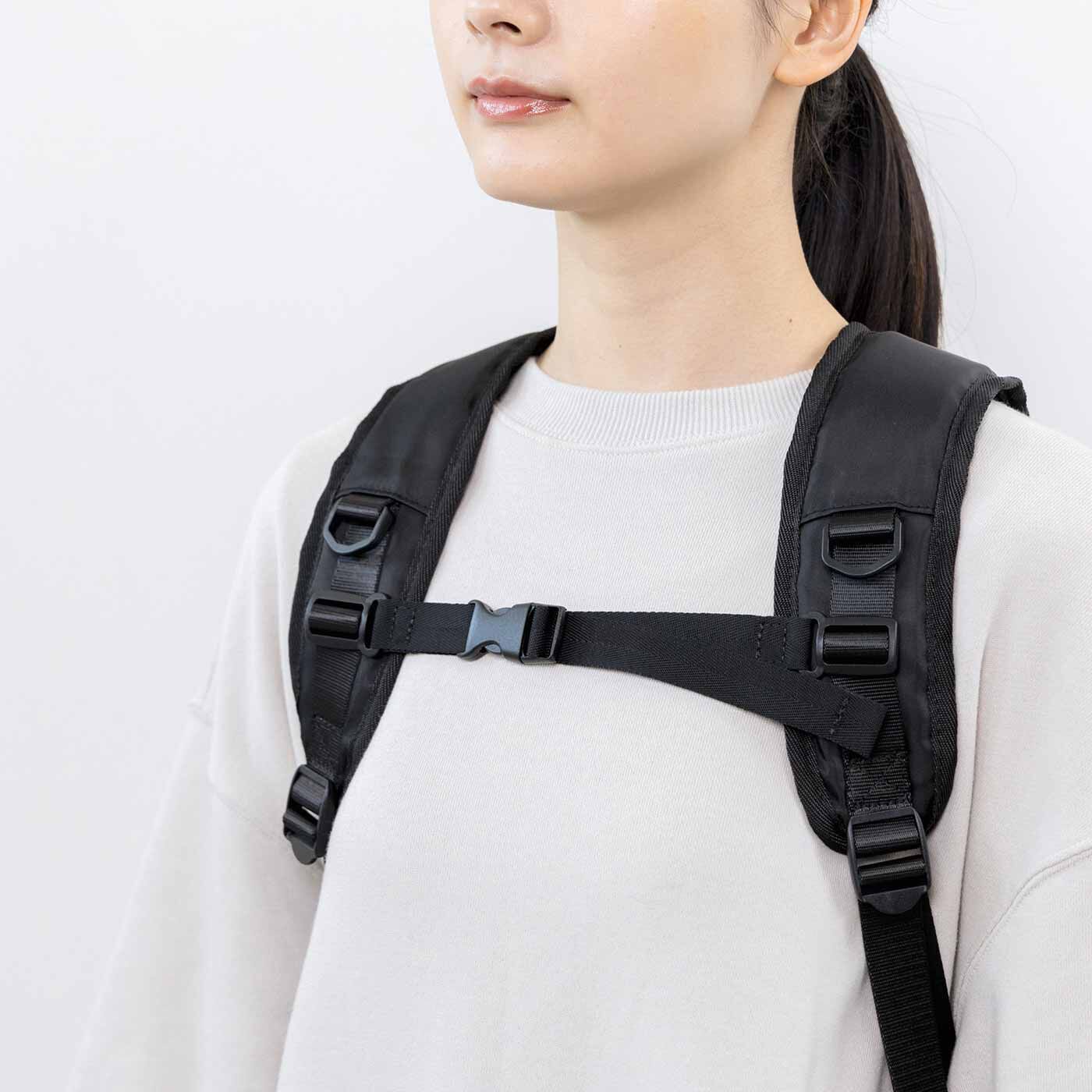 L'AMIPLUS|ラミプリュス みんなが使える 多層ポケット撥水（はっすい）マイバディーリュック〈ブラック〉