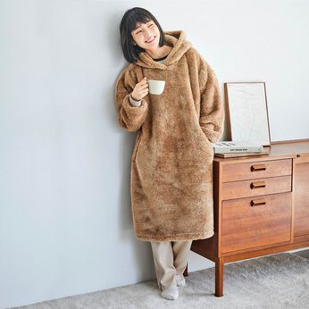 L'AMIPLUS［ラミプリュス］ | もこもこ2種類ボアの毛布ワンピース