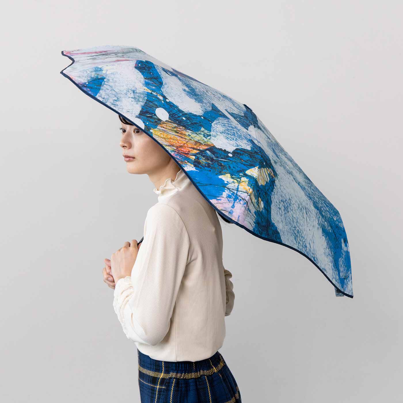 L'AMIPLUS|ラミプリュス×ユニカラート ギャザー袋にIN！ 先のとがっていないやさしい折りたたみ UVカット晴雨兼用傘の会