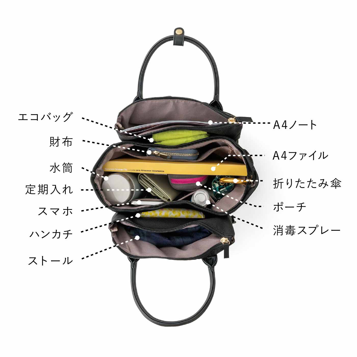 L'AMIPLUS|ラミプリュス トート見えがスマート 5層でこぼこレイヤードリュック〈トライアングル〉