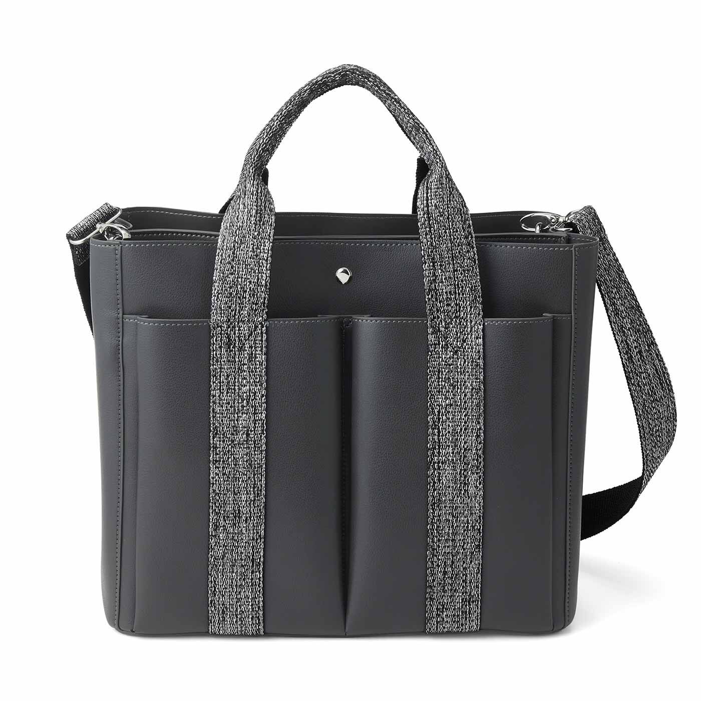L'AMIPLUS|ラミプリュス　荷物を仕切ってすっきり収納 Tトート〈合皮〉の会|〈チャコール〉