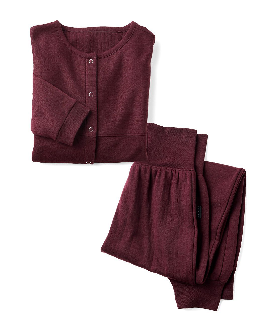 L'AMIPLUS［ラミプリュス］|ラミプリュス　やわらか綿混上品キルトで心ほどける着心地 カーディガンとボトムスのセットアップの会|〈マルーン〉