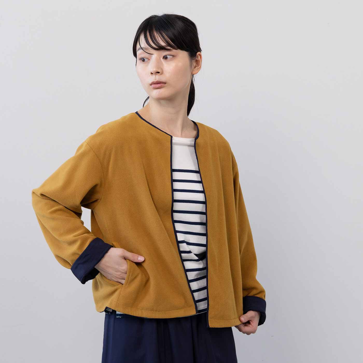 L'AMIPLUS|ラミプリュス 撥水（はっすい）きれいめ素材とやわらかフリースで本当にどっちも使える リバーシブルジャケットの会|表裏どちらもポケット付き。