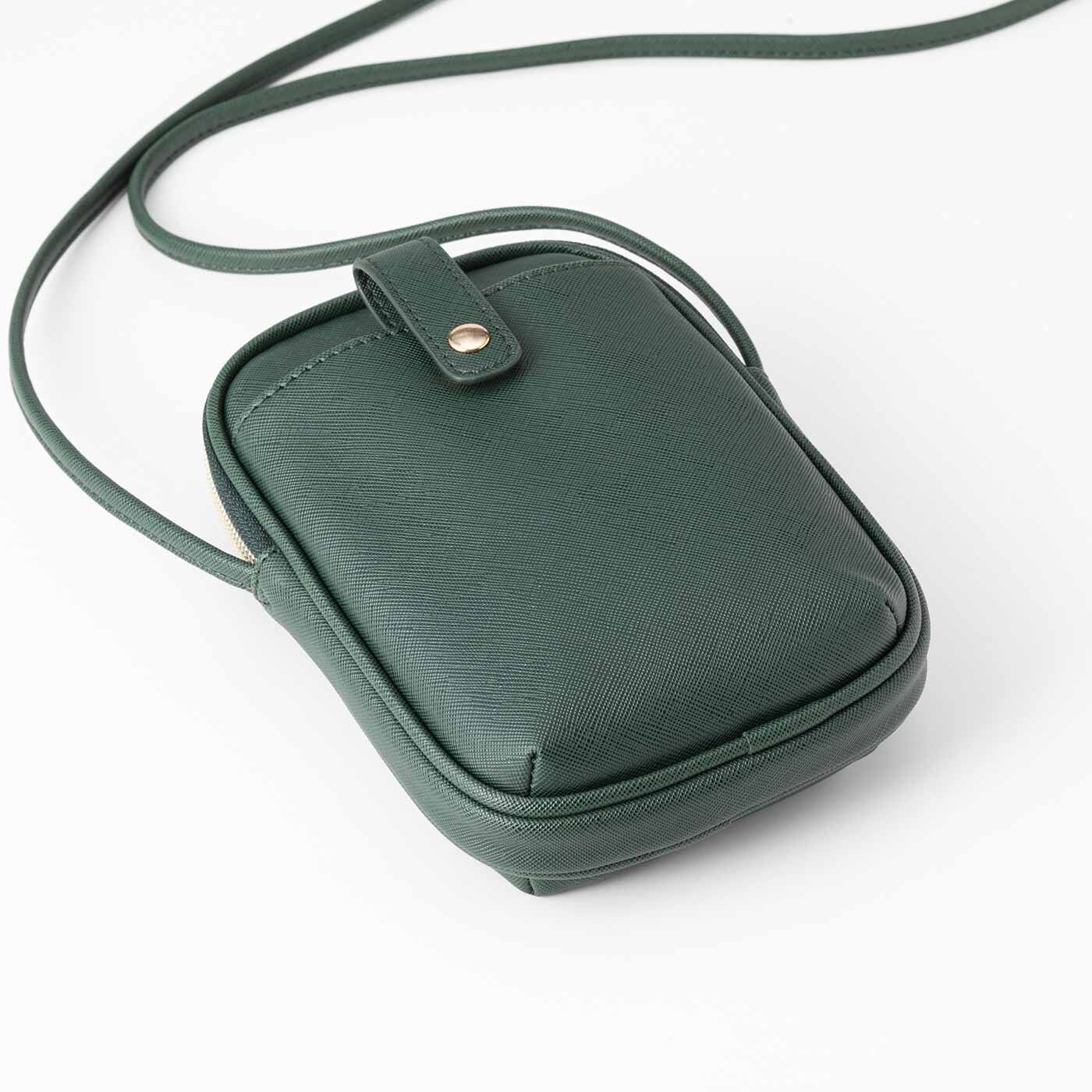 L'AMIPLUS|ラミプリュス　両面外ポケット仕様のカードケース付き スマホポシェットの会