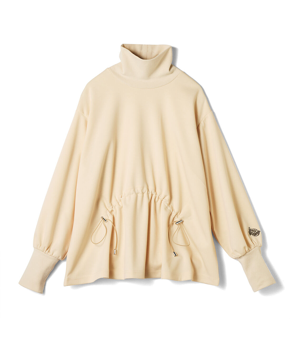 L'AMIPLUS|亀の子束子×ラミプリュス ぽわんと袖に亀のロゴ刺しゅうがポイント こなれタートルドロストトップスの会|〈オフホワイト〉