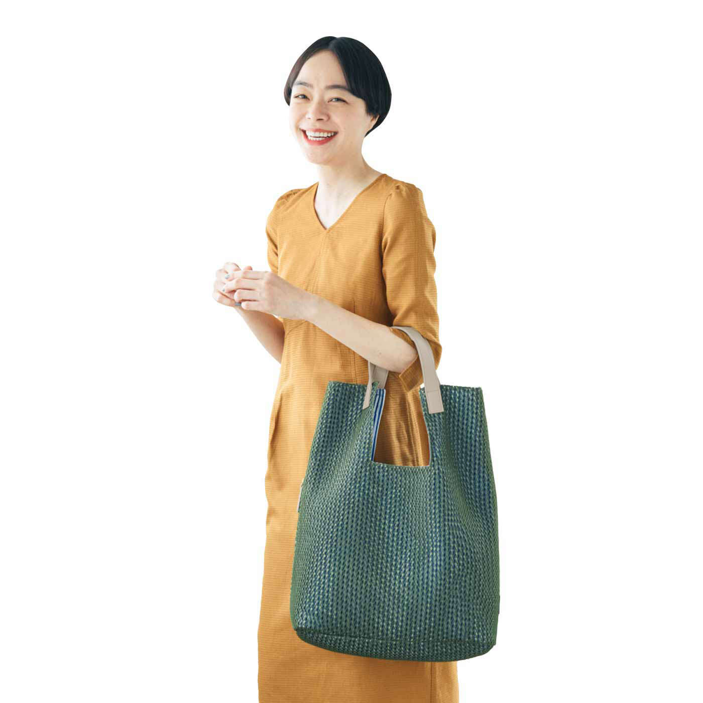 L'AMIPLUS|【7月分以降お届け】ラミプリュス 調節いらずで手持ちも肩掛けもそのままOK 透け柄アクセントのかるトートバッグの会