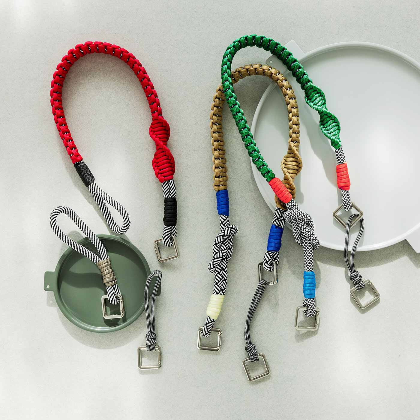 L'AMIPLUS|ラミプリュス 肩掛けから斜めがけまで ソロモン編みの引っかけカラビナ延長ショルダーの会