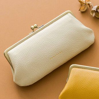 L'AMIPLUS［ラミプリュス］ | こだわりの撥水本革 親子がま口長財布〈カッテージクリーム〉