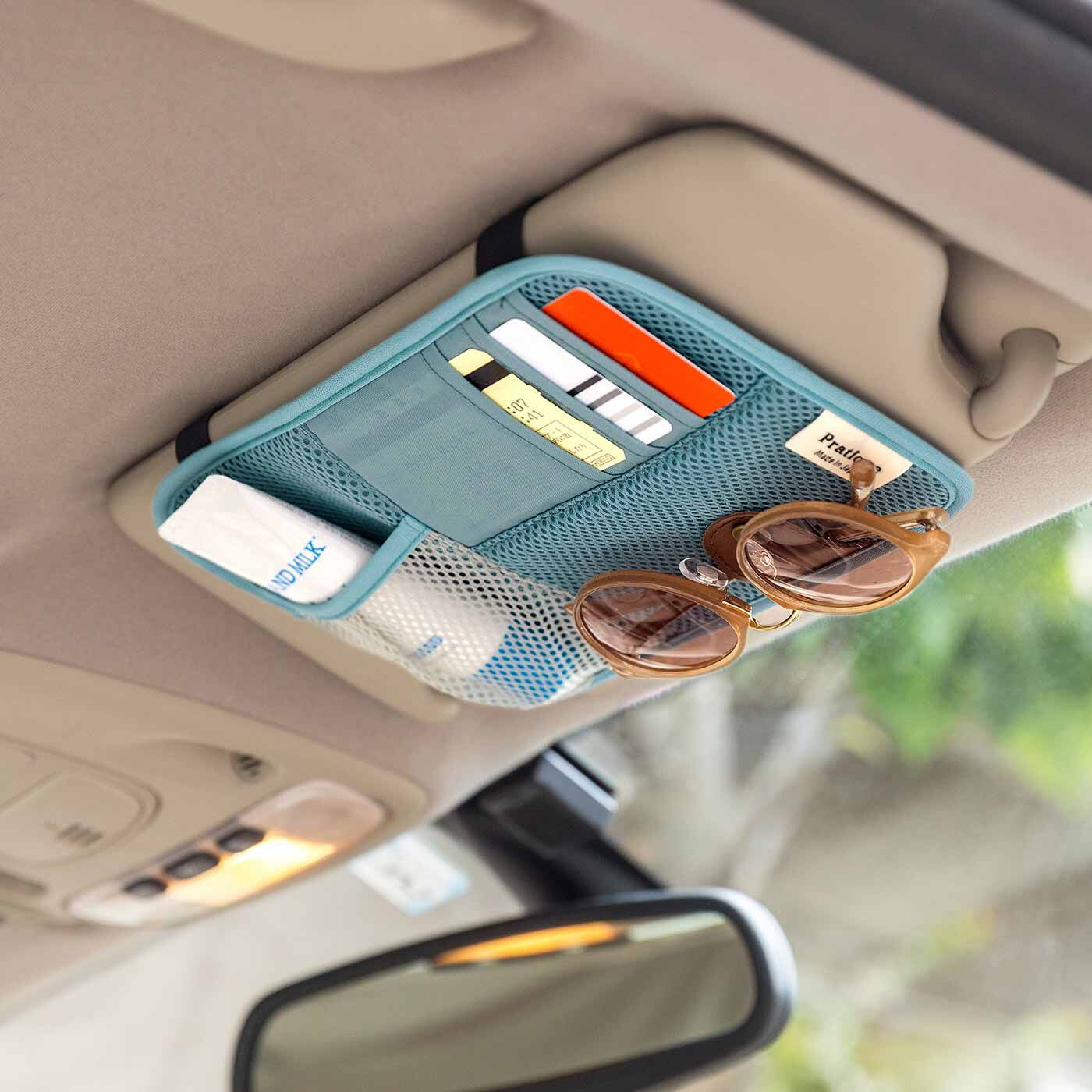 L'AMIPLUS|ラミプリュス ドライブに必要な小物まとめてスッキリ 車のサンバイザーポケット〈アースカラー〉の会