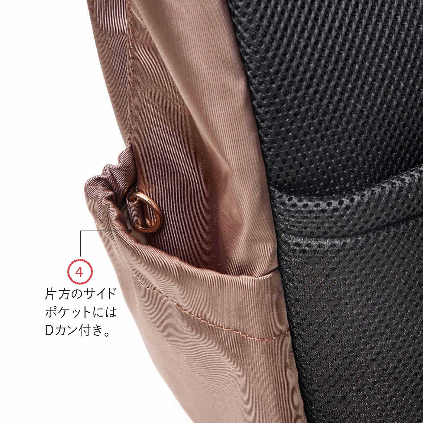 L'AMIPLUS|ラミプリュス ガバッと開いて一目瞭然！ 9ポケ＆仕切りで仕分け上手 撥水スマートリュック〈パールココア〉