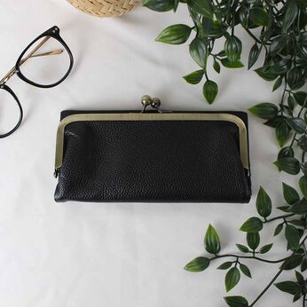L'AMIPLUS［ラミプリュス］ | レトロがま口本革長財布〈ブラック〉