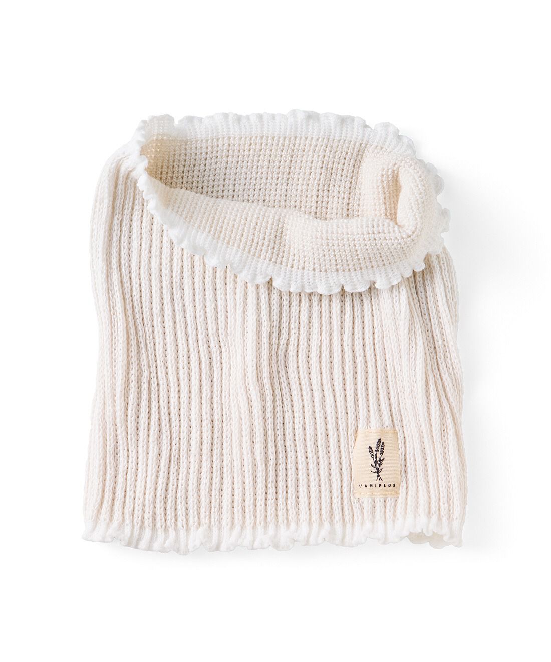 L'AMIPLUS［ラミプリュス］|ラミプリュス　丸編み機でゆったり編みたて　アロエの成分を練りこんだ　しっとりもちもち心地ネックカバーの会|〈クリーム〉
