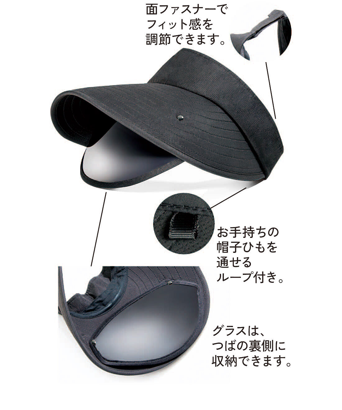 L'AMIPLUS|ラミプリュス　パッと下ろせる格納式ＵＶプロテクトグラスバイザー