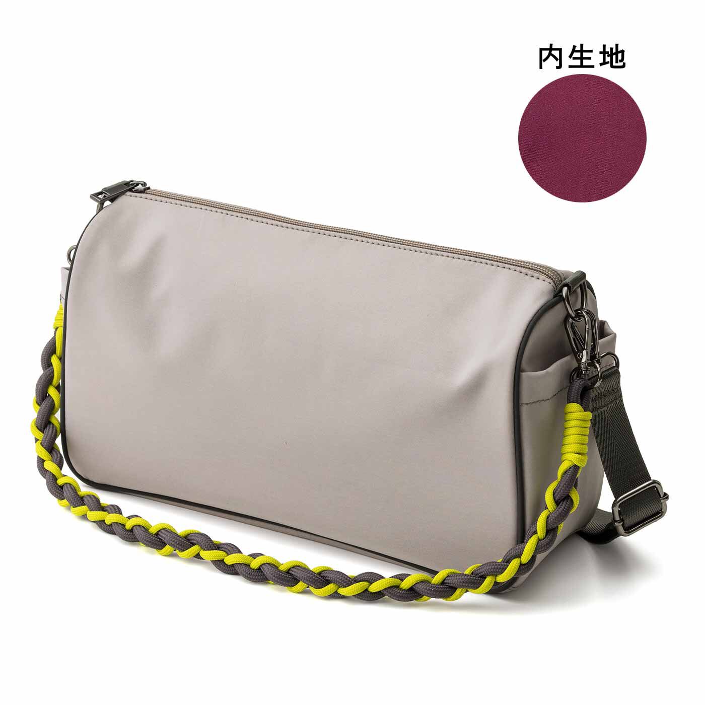 L'AMIPLUS|ラミプリュス パラコード風持ち手に心躍る 撥水（はっすい）ポイッシュショルダーバッグの会|〈グレージュ〉