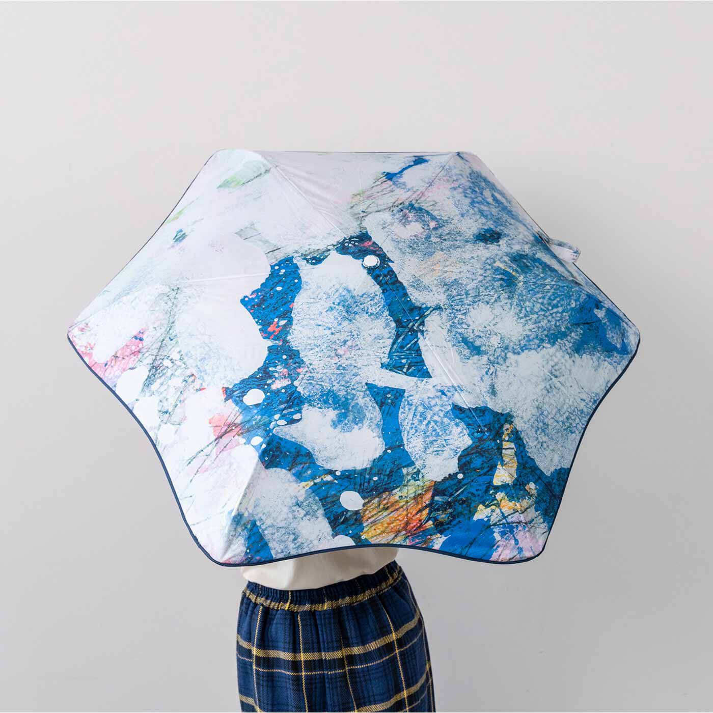 L'AMIPLUS|ラミプリュス×ユニカラート ギャザー袋にIN！ 先のとがっていないやさしい折りたたみ UVカット晴雨兼用傘の会