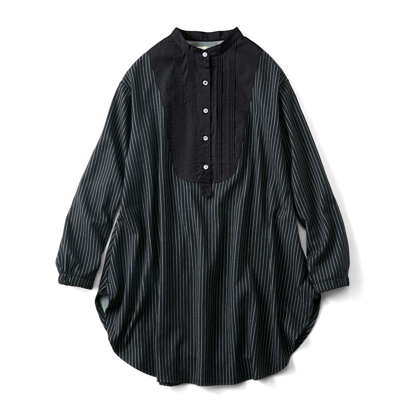 frauglatt|大人の女史会×frauglatt　顔うつりすっきりチュニック〈凛（りん）ブラック〉