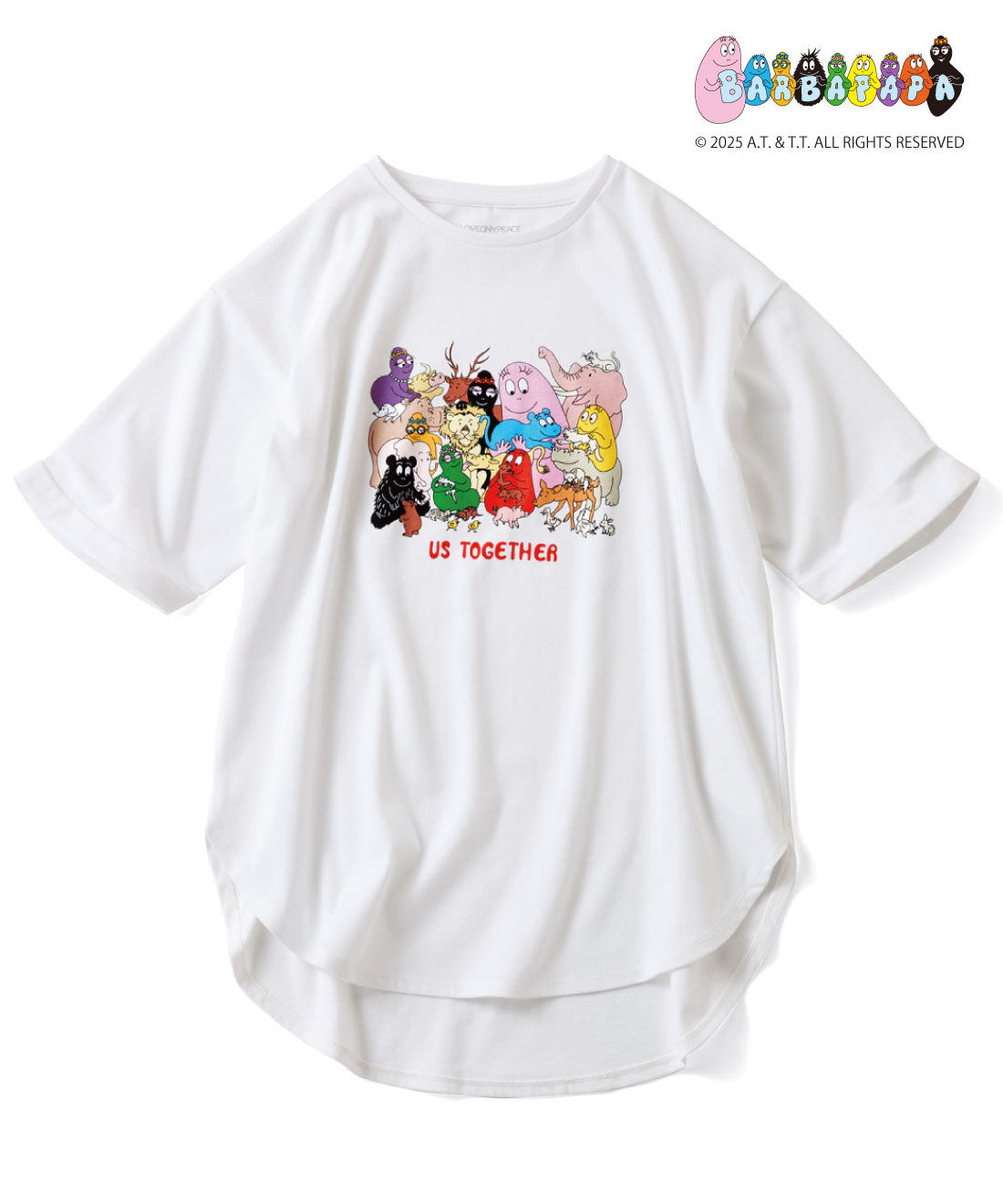 frauglatt|【8月分以降お届け】フラウグラット×バーバパパ 楽しい仲間と平和を願う 大人のロングTシャツ by LOVE＆PEACE PROJECT|〈オフホワイト〉