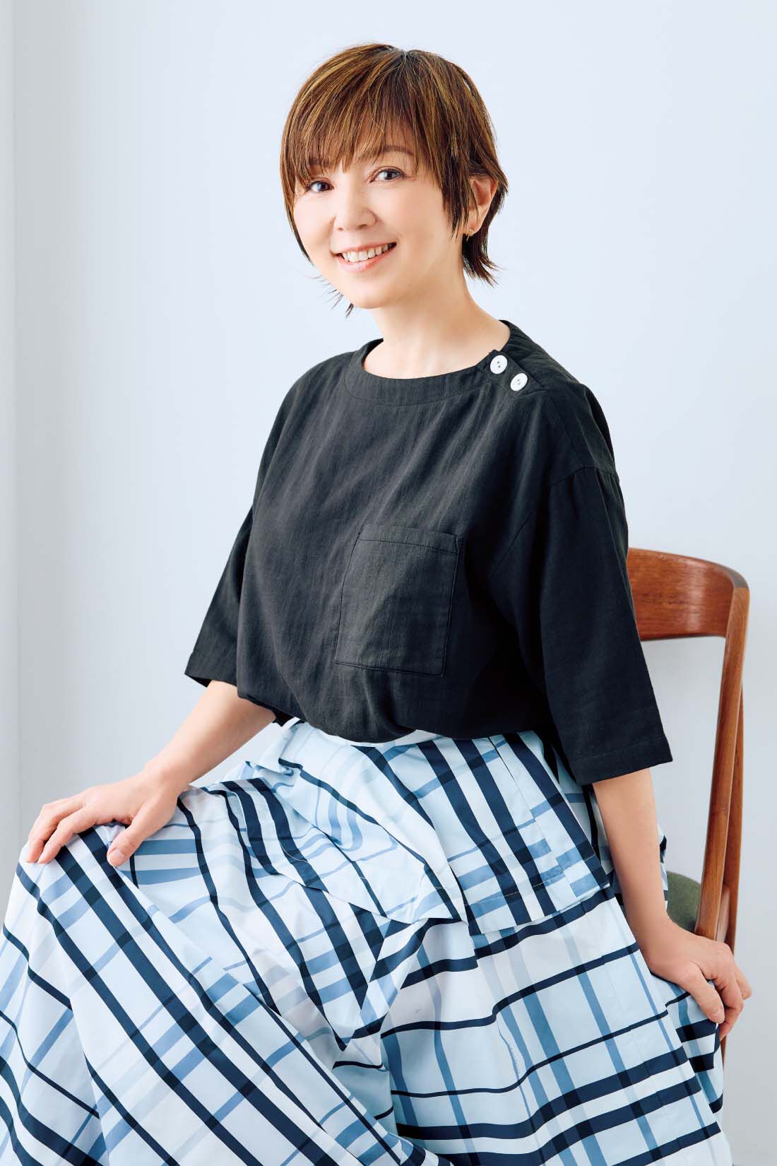 frauglatt|大人の女史会×frauglatt　ほどよい抜け感で自信をまとう 華奢（きゃしゃ）見えダブルガーゼトップス|〈モダンブラック〉