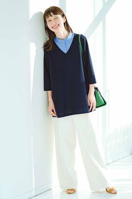 frauglatt | シャツ重ね着風カットソーチュニック