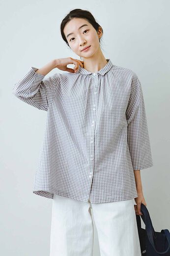 frauglatt | サッカーギンガムコットンシャツ