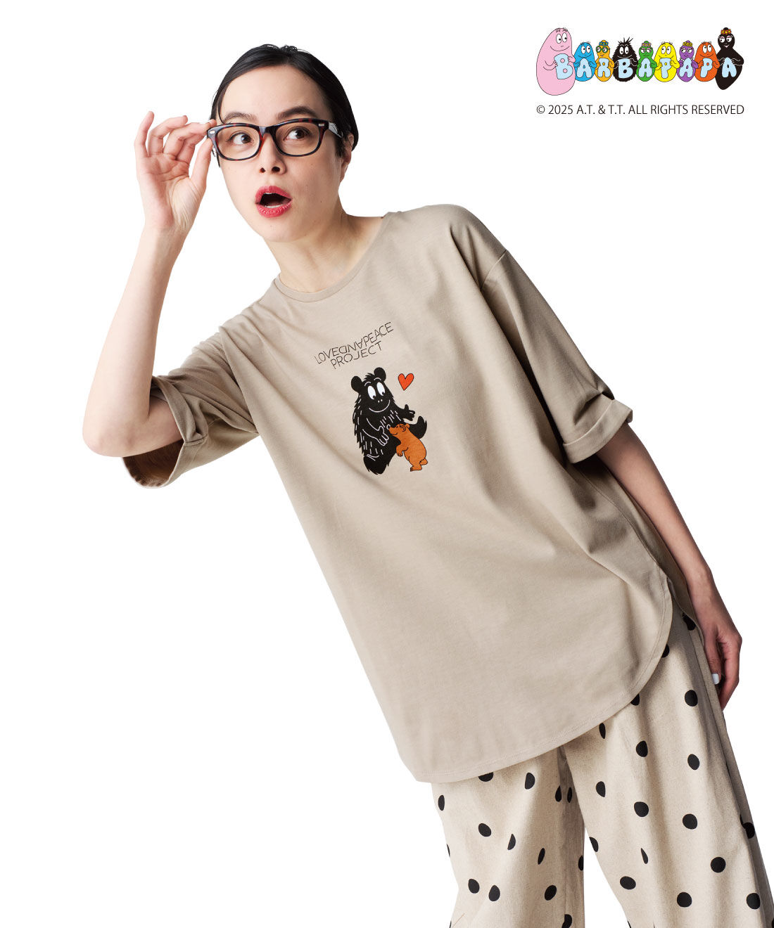 frauglatt|【8月分以降お届け】フラウグラット×バーバパパ 楽しい仲間と平和を願う 大人のロングTシャツ by LOVE＆PEACE PROJECT