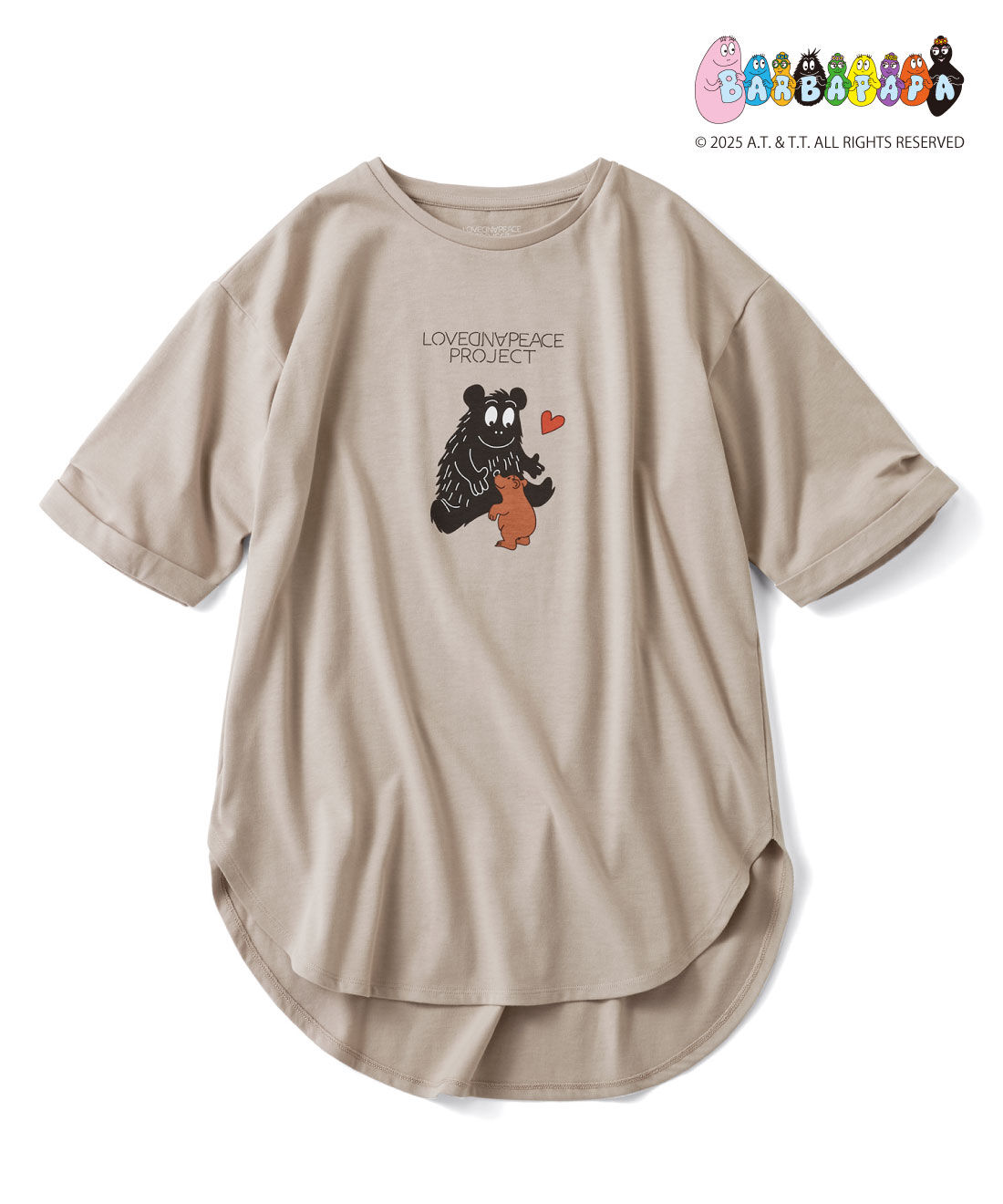 frauglatt|【8月分以降お届け】フラウグラット×バーバパパ 楽しい仲間と平和を願う 大人のロングTシャツ by LOVE＆PEACE PROJECT|〈サンドベージュ〉