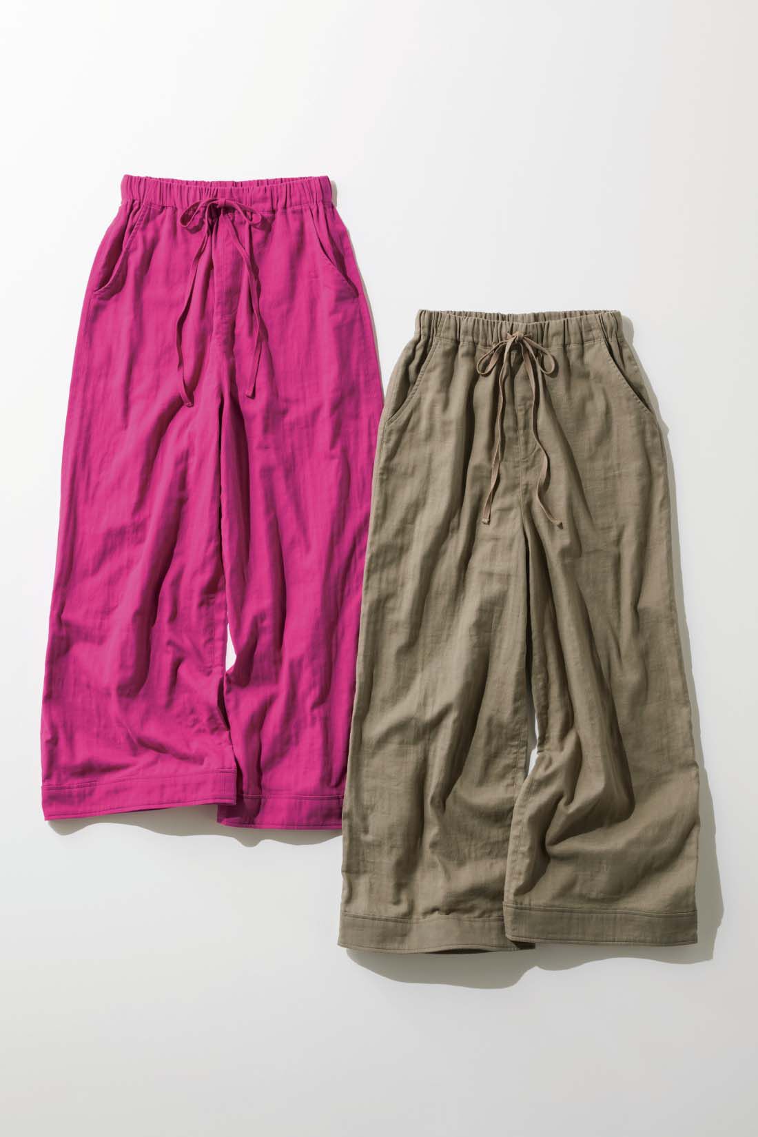 frauglatt|大人の女史会×frauglatt　ほどよい抜け感で自信をまとう 美脚見えダブルガーゼパンツ
