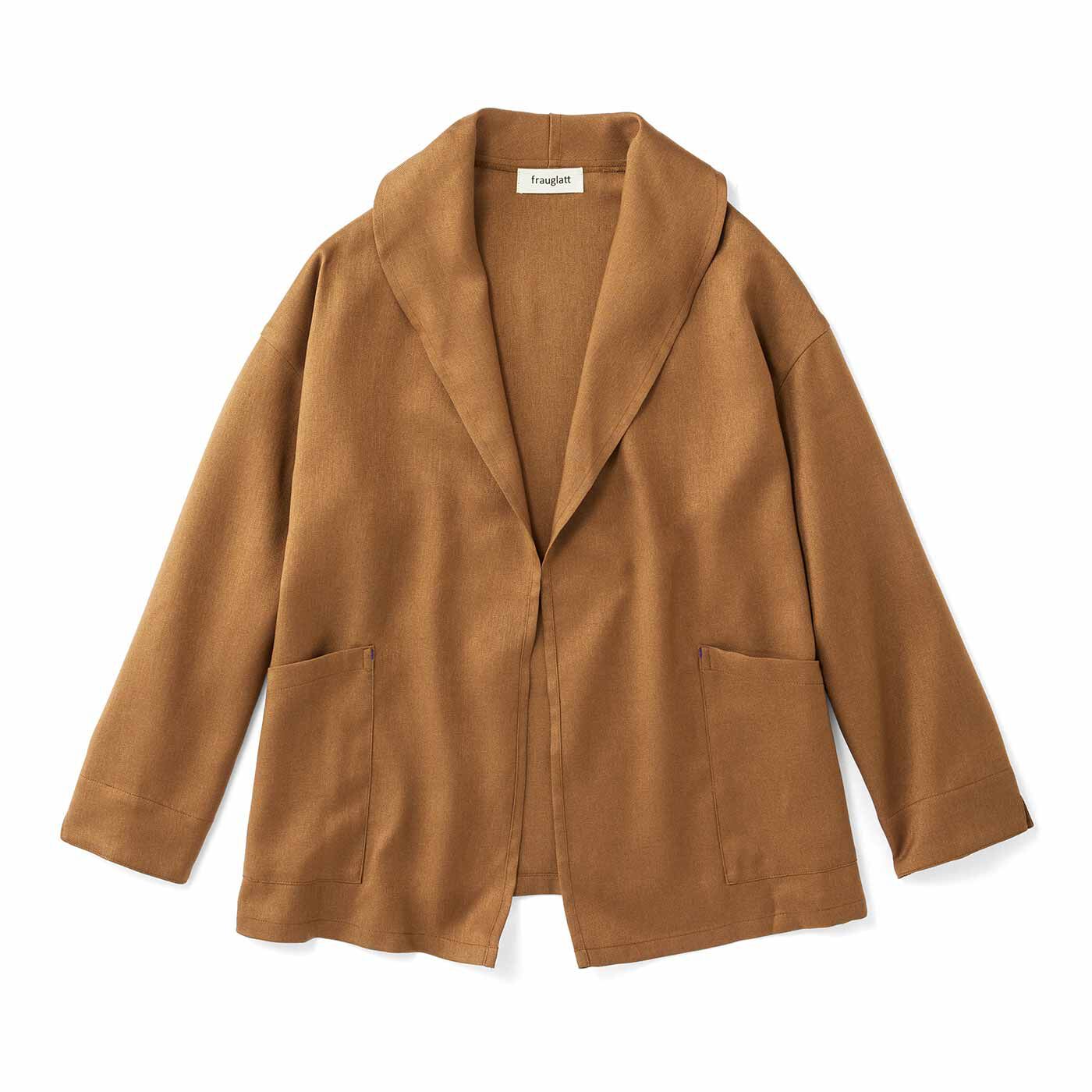 frauglatt|フラウグラット　ロングシーズン活躍♪ しなやか素材で仕立てた ジャケット風カーディガンの会|〈キャメル〉