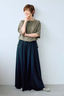 frauglatt | 大人の女史会×frauglattダブルガーゼトップス〈カーキ〉