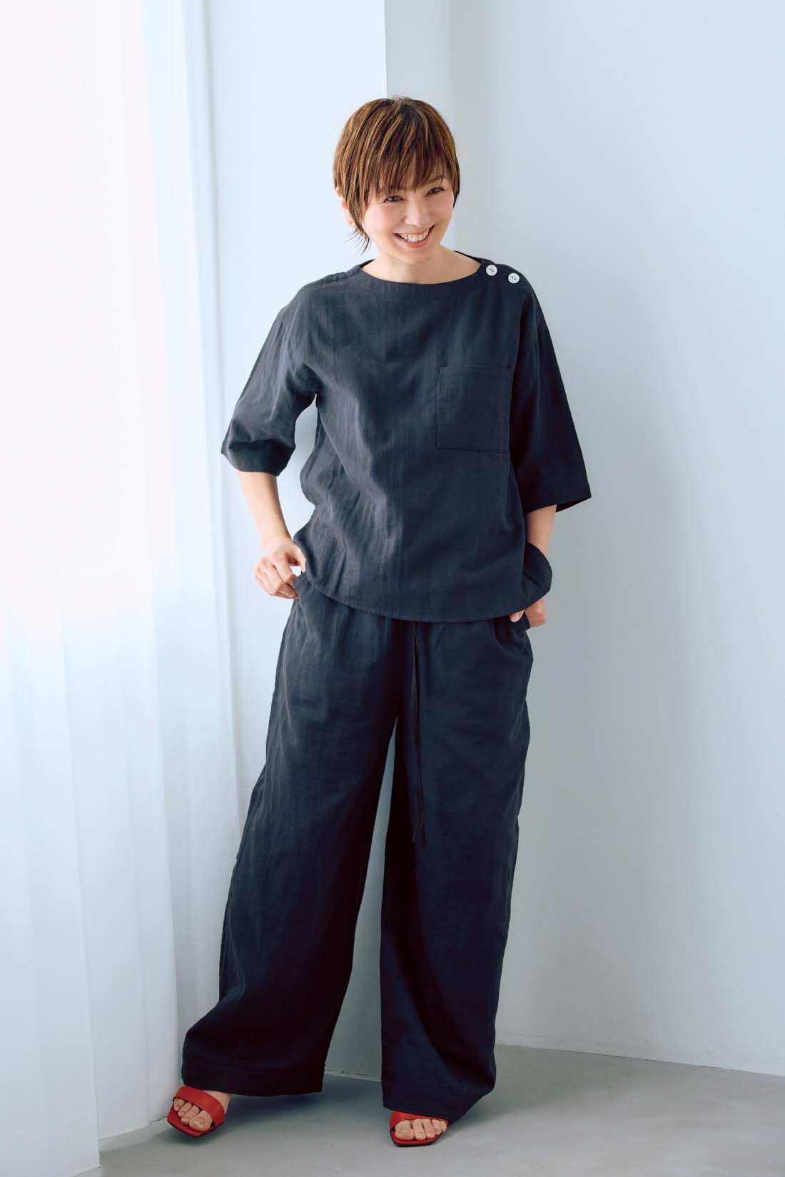 frauglatt|大人の女史会×frauglatt　ほどよい抜け感で自信をまとう 華奢（きゃしゃ）見えダブルガーゼトップス
