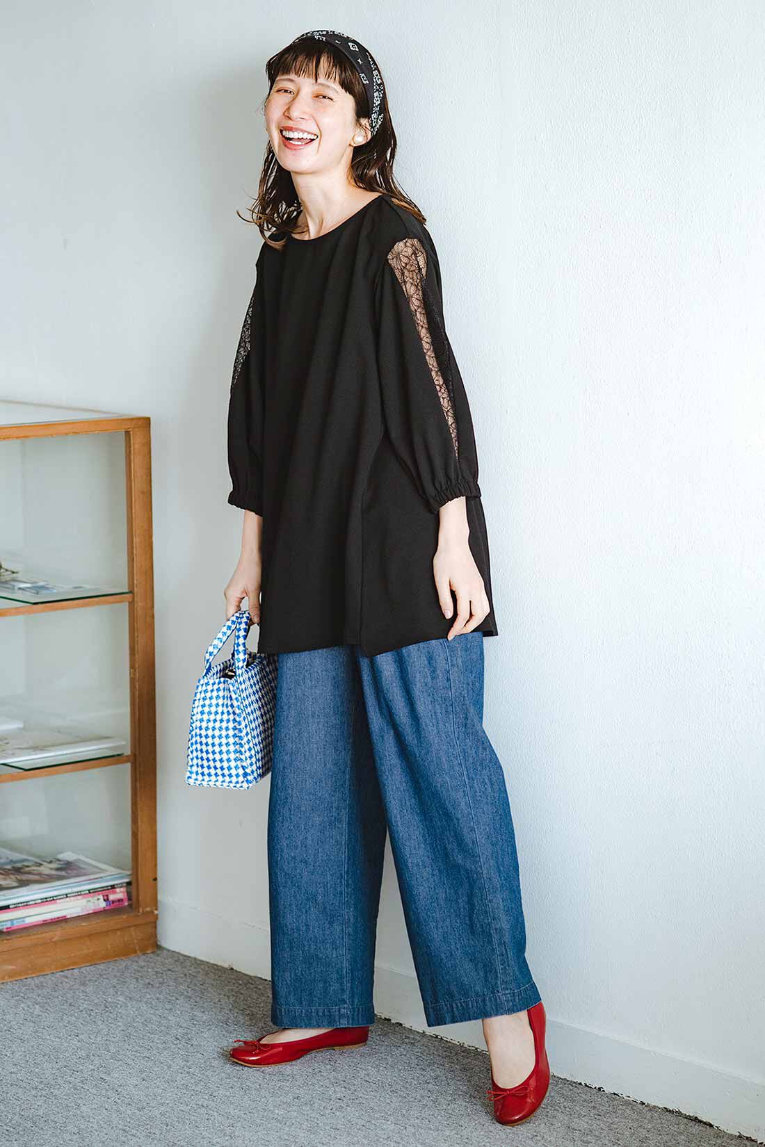 frauglatt|フラウグラット　上品な袖レース遣いできちんと決まる♪ 伸びやからくちんブラウスチュニックの会