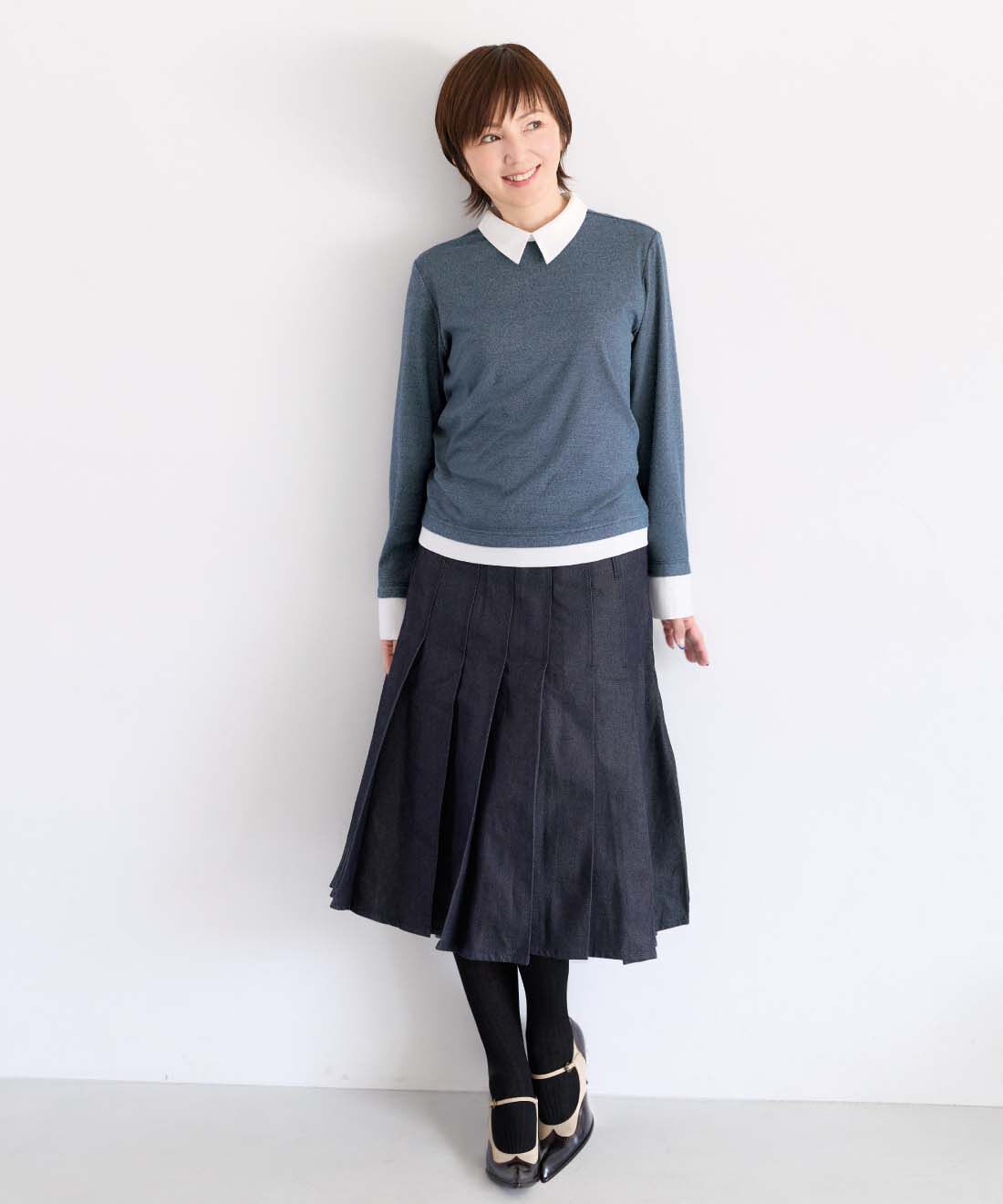 frauglatt［フラウグラット］|大人の女史会×frauglatt　一枚ですっきり シャツ重ね着風万能トップスの会