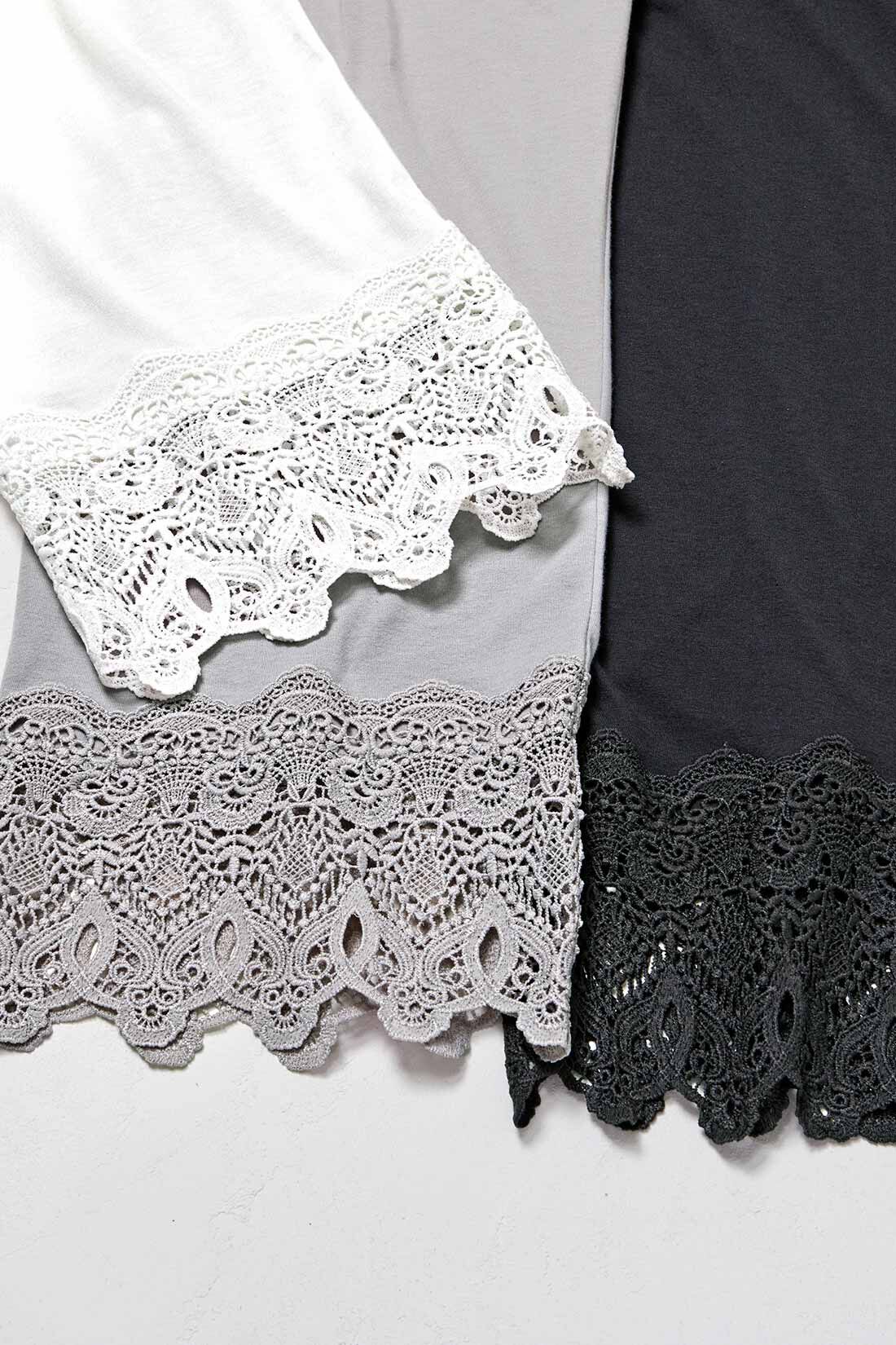 frauglatt|フラウグラット　華やかレースが上品♪ 大人の伸びやかなカットソーレギパンツ〈吸水速乾〉の会|【綿混素材・吸水速乾（レース以外）】