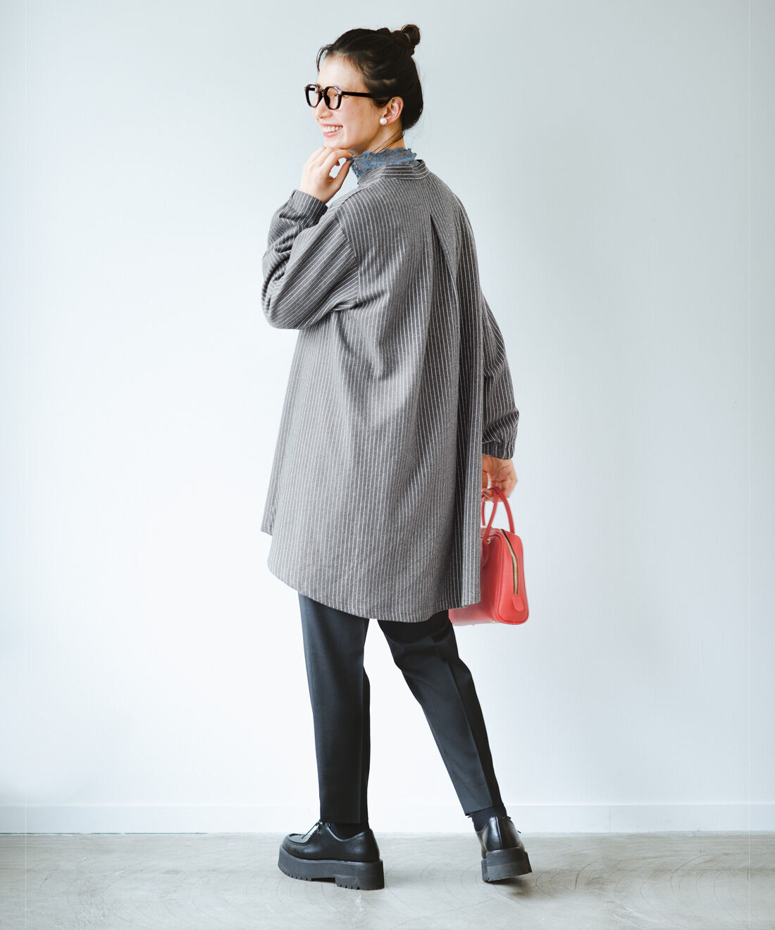 frauglatt|着脱らくちんなふんわりレース付け衿と着脱らくちんなふんわりレース付け衿のコーディネート