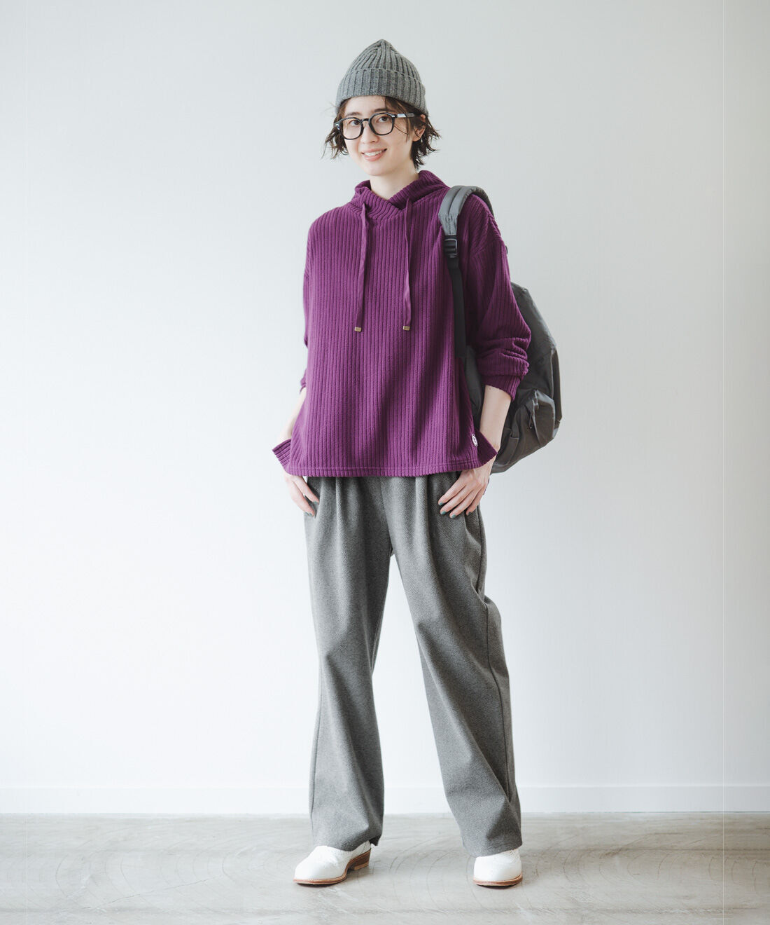 frauglatt|ふんわり肌心地きれいめ伸びやかなパーカー風トップスのコーディネート