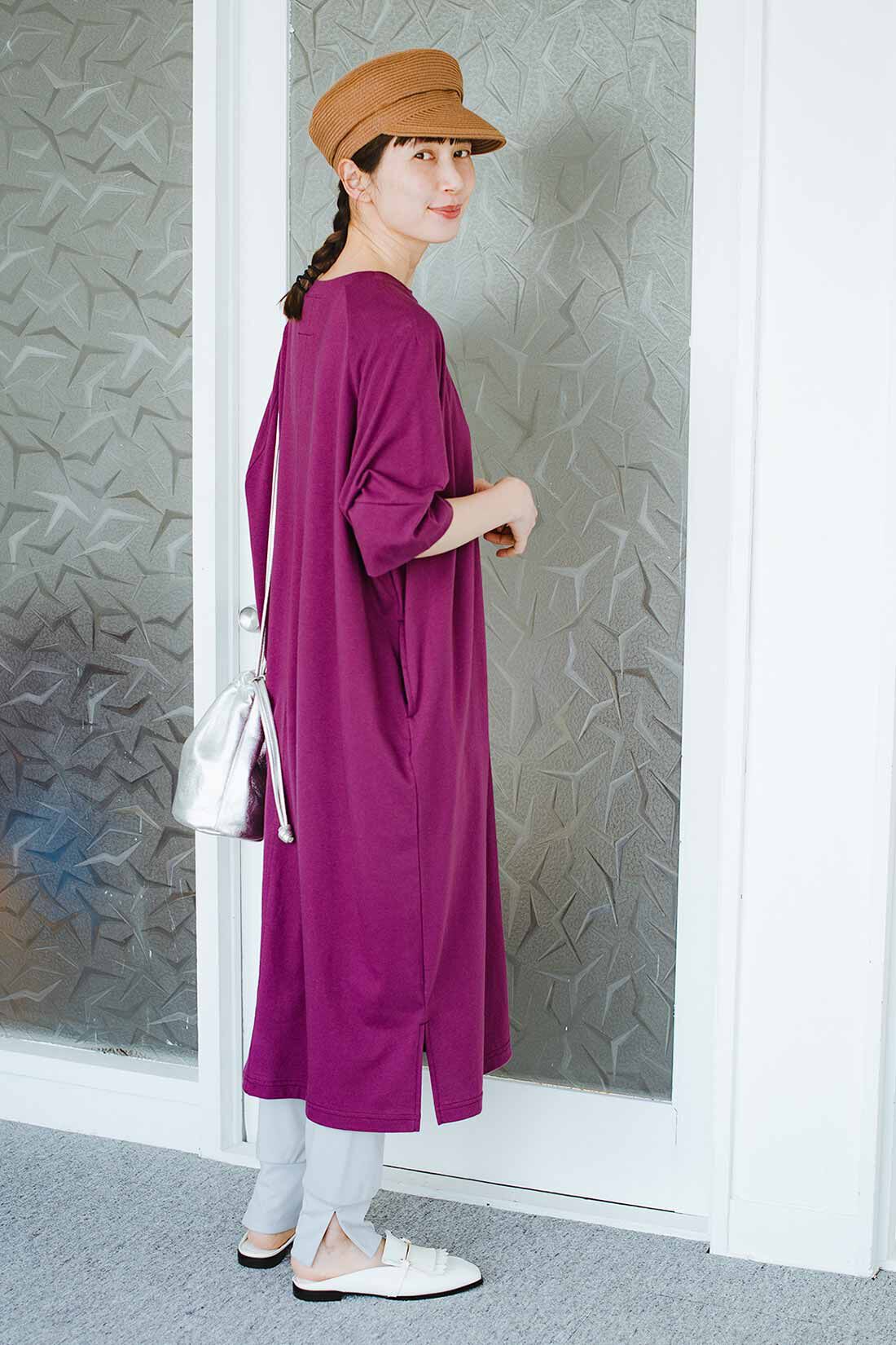 frauglatt|Tシャツロングワンピース〈汗じみ対策〉のコーディネート